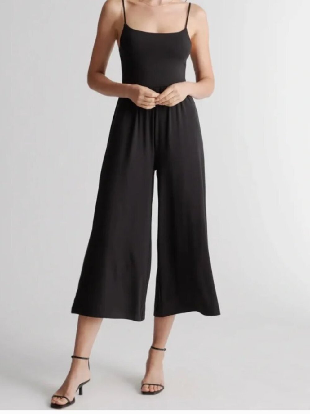 quince tencel jersey wide leg jumpsuit